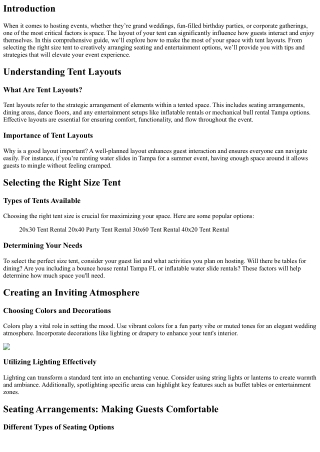 “How to Make the Most of Your Space with Tent Layouts”