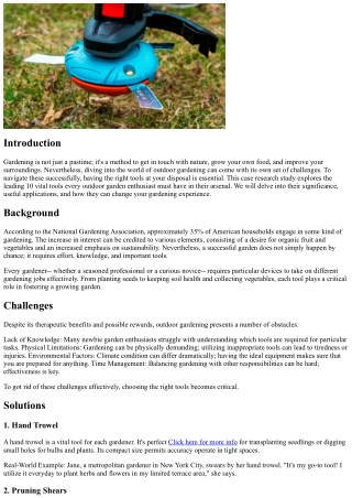 Top 10 Vital Tools for every single Outdoor Gardener
