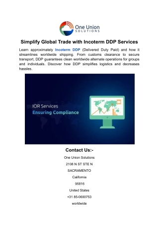 Simplify Global Trade with Incoterm DDP Services