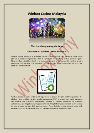 Winbox Malaysia Casino: Your Premier Gaming Destination