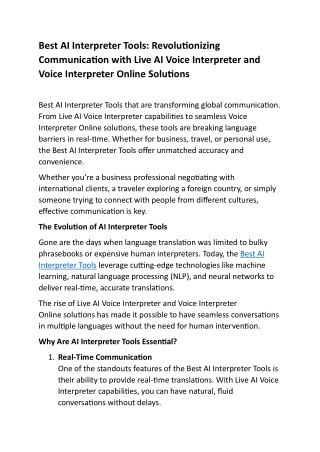 Best AI Interpreter Tools: Revolutionizing Communication With Emotii.ai
