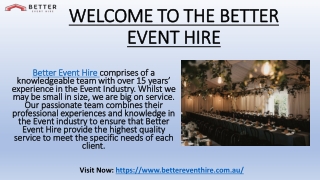 welcome to the better event hire