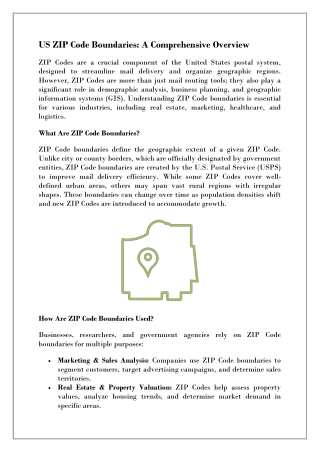 us zip code boundaries a comprehensive overview