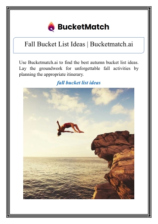 fall bucket list ideas bucketmatch ai
