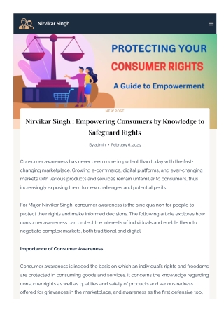 Nirvikar Singh  Empowering Consumers by Knowledge to Safeguard Rights