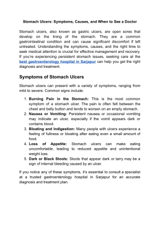 Stomach Ulcers_ Symptoms, Causes, and When to See a Doctor