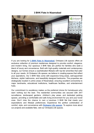 3 BHK Flats In Nizamabad | Omkaara Life spaces