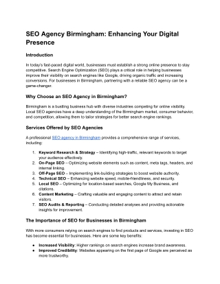 SEO Agency Birmingham