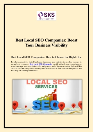 Best Local SEO Companies: Boost Your Business Visibility