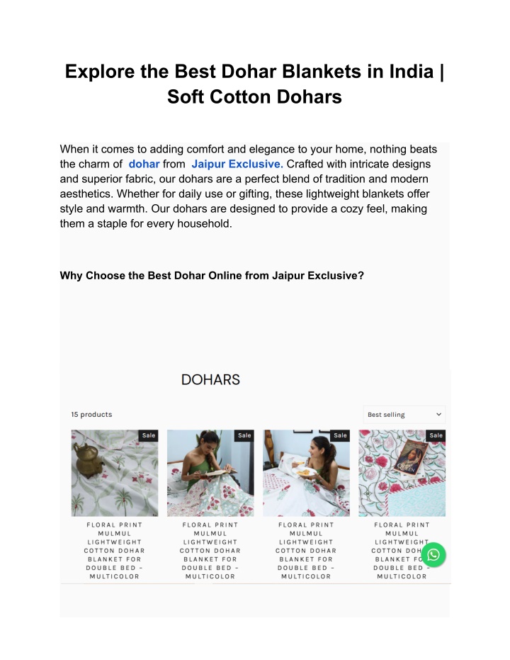 explore the best dohar blankets in india soft