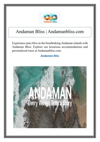 Andaman Bliss | Andamanbliss.com