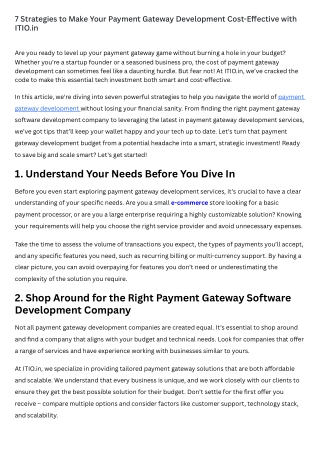 7 Strategies to Make Your Payment Gateway Development Cost-Effective