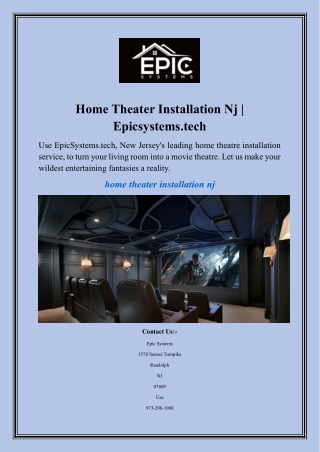 home theater installation nj epicsystems tech