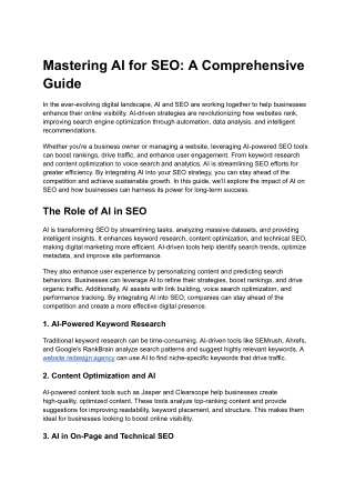 Mastering AI for SEO: A Comprehensive Guide