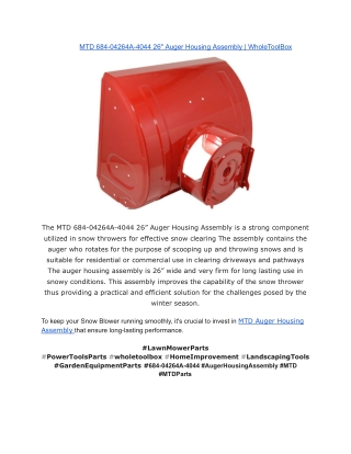 MTD 684-04264A-4044 26_ Auger Housing Assembly _ WholeToolBox