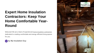 Expert Home Insulation Contractors Keep Your Home Comfortable Year-Round