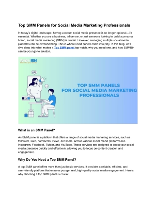 Top SMM Panels for Social Media Marketing Professional....