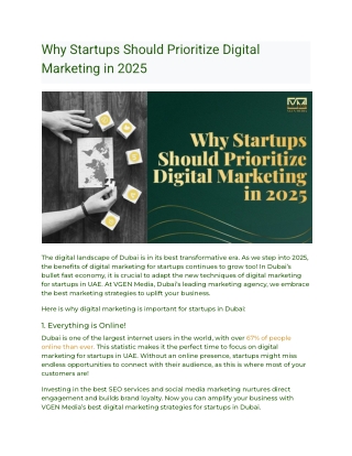 Why Startups Should Prioritize Digital Marketing in 2025