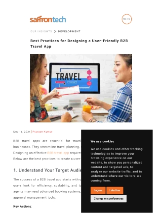 Best Practices for Designing a User-Friendly B2B Travel App