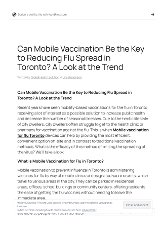 Can Mobile Vaccination Be the Key to Reducing Flu Spread in Toronto A Look at the Trend