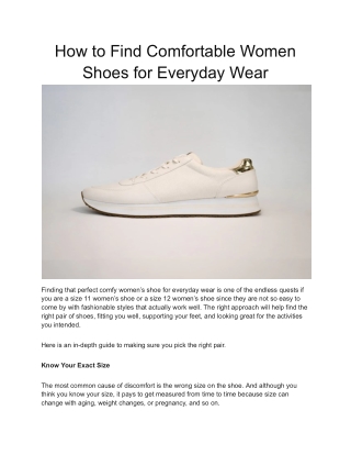 How to Find Comfortable Women Shoes for Everyday Wear