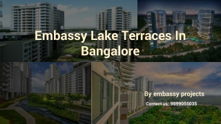 Embassy Lake Terraces Price, Floor Plan & Resale Options in Bangalore