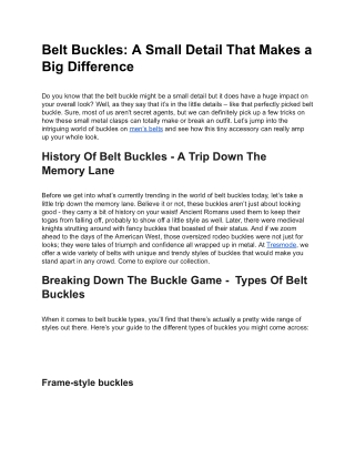 belt buckles a small detail that makes