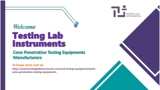 Cone Penetration Testing Equipments Manufacturers