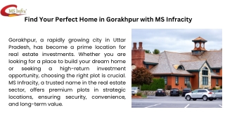 Find Your Perfect Home in Gorakhpur with MS Infracity
