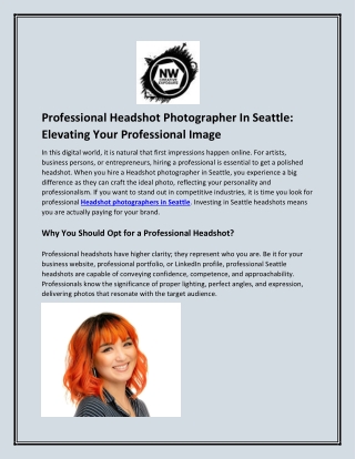 Professional Headshot Photographer In Seattle Elevating Your Professional Image