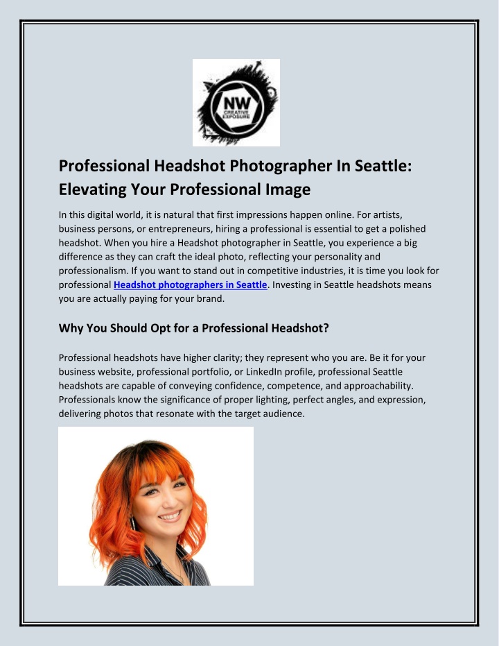 professional headshot photographer in seattle