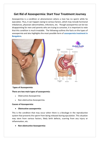 Get Rid of Azoospermia Start Your Treatment Journey