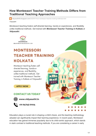 how montessori teacher training methods differs