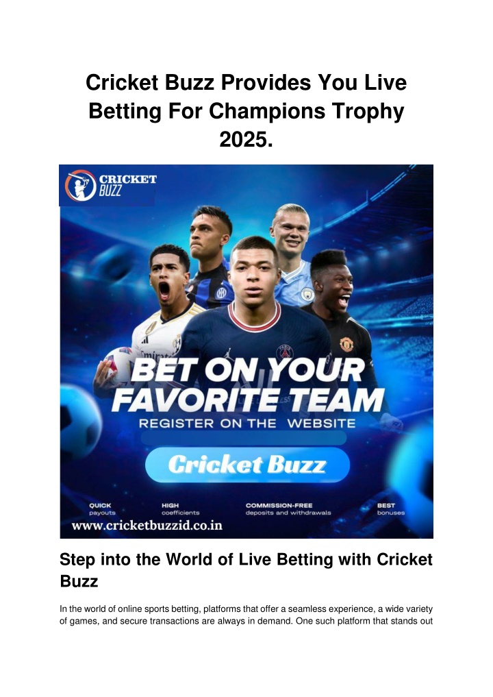 cricket buzz provides you live betting