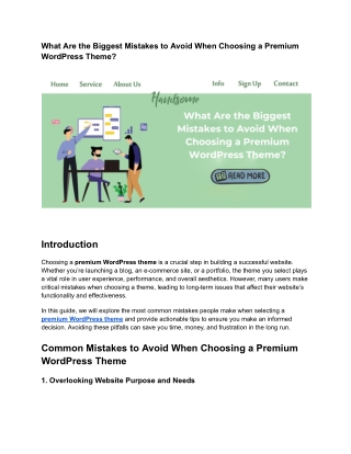 What Are the Biggest Mistakes to Avoid When Choosing a Premium WordPress Theme