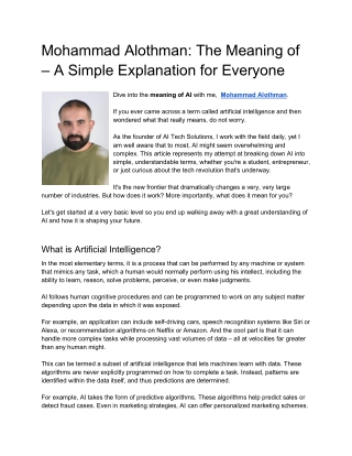 mohammad alothman the meaning of a simple
