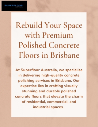 Premium Concrete Polishing Brisbane  Polished Concrete Floors Brisbane