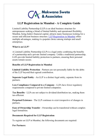 llp registration in mumbai a complete guide