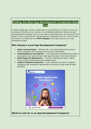 Finding the Best App Development Companies Near You