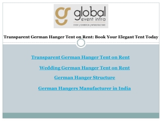 Transparent German Hanger Tent on Rent: Book Your Elegant Tent Today