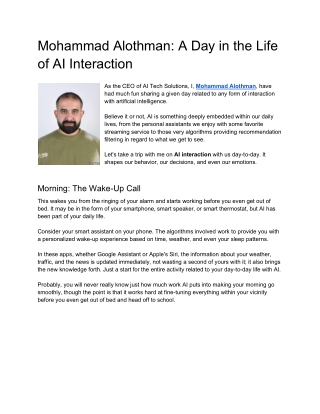 mohammad alothman a day in the life
