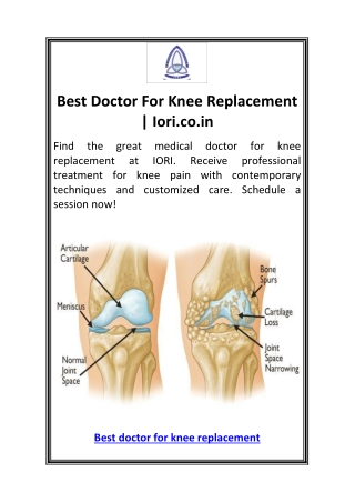 Best Doctor For Knee Replacement  Iori.co.in