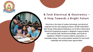b tech electrical electronics a step towards a bright future