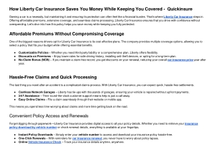 How Liberty Car Insurance Saves You Money While Keeping You Covered -  Quickinsure