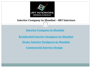 Interior Company in Mumbai - JRT Interiors