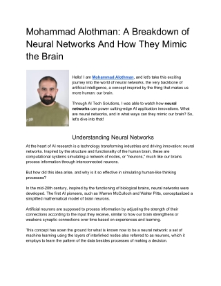 mohammad alothman a breakdown of neural networks