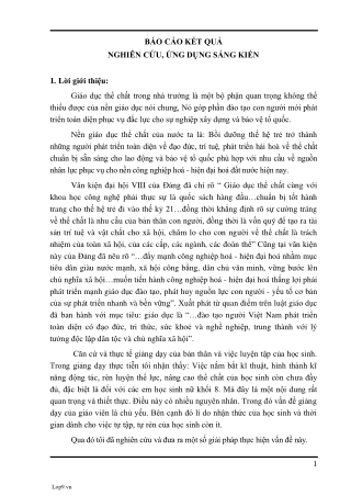 SKKN Biện pháp nâng cao thể lực cho học sinh nữ khối 8 trường THCS Đồng Tĩnh – Tam Dương – Vĩnh Phúc