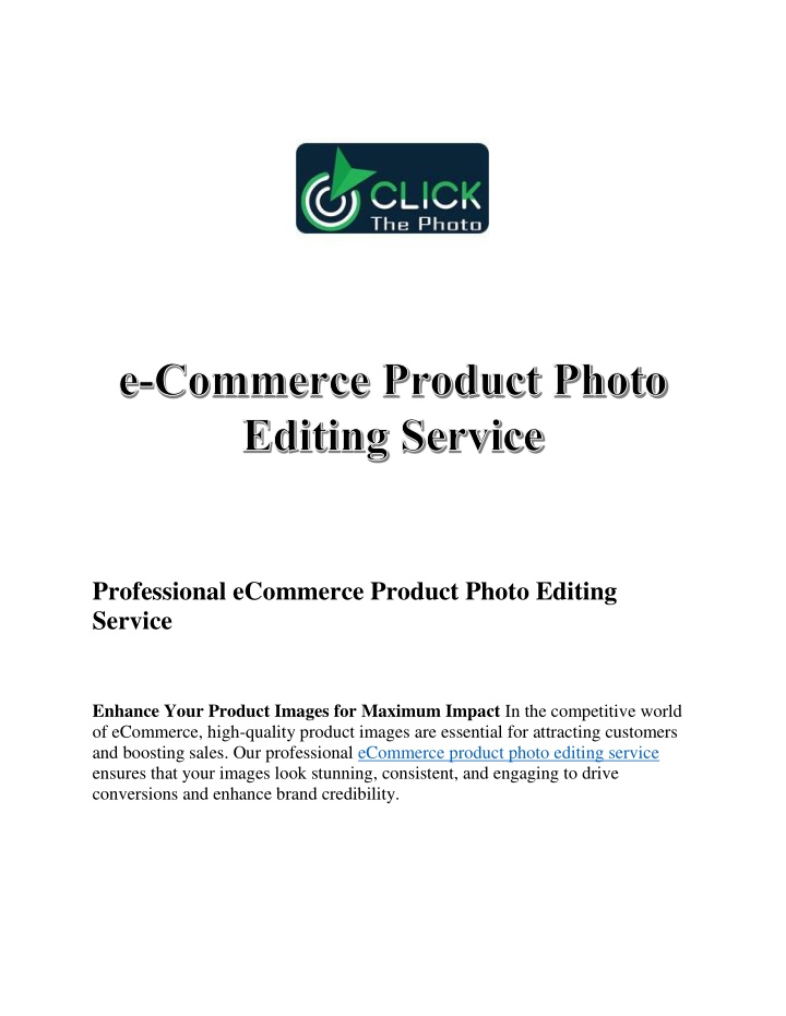 professional ecommerce product photo editing