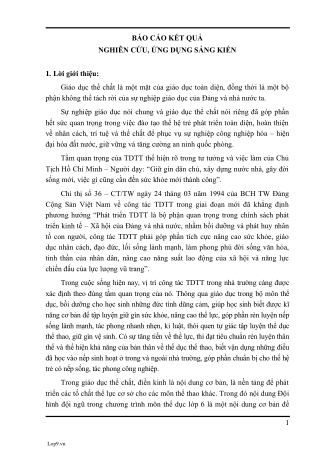SKKN Một số phương pháp nâng cao chất lượng giảng dạy chương “Đội hình, đội ngũ” thể dục lớp 6 trung học cơ sở