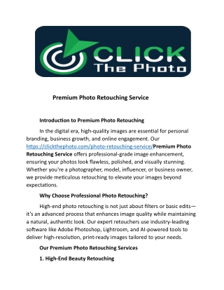 Premium Photo Retouching Service
